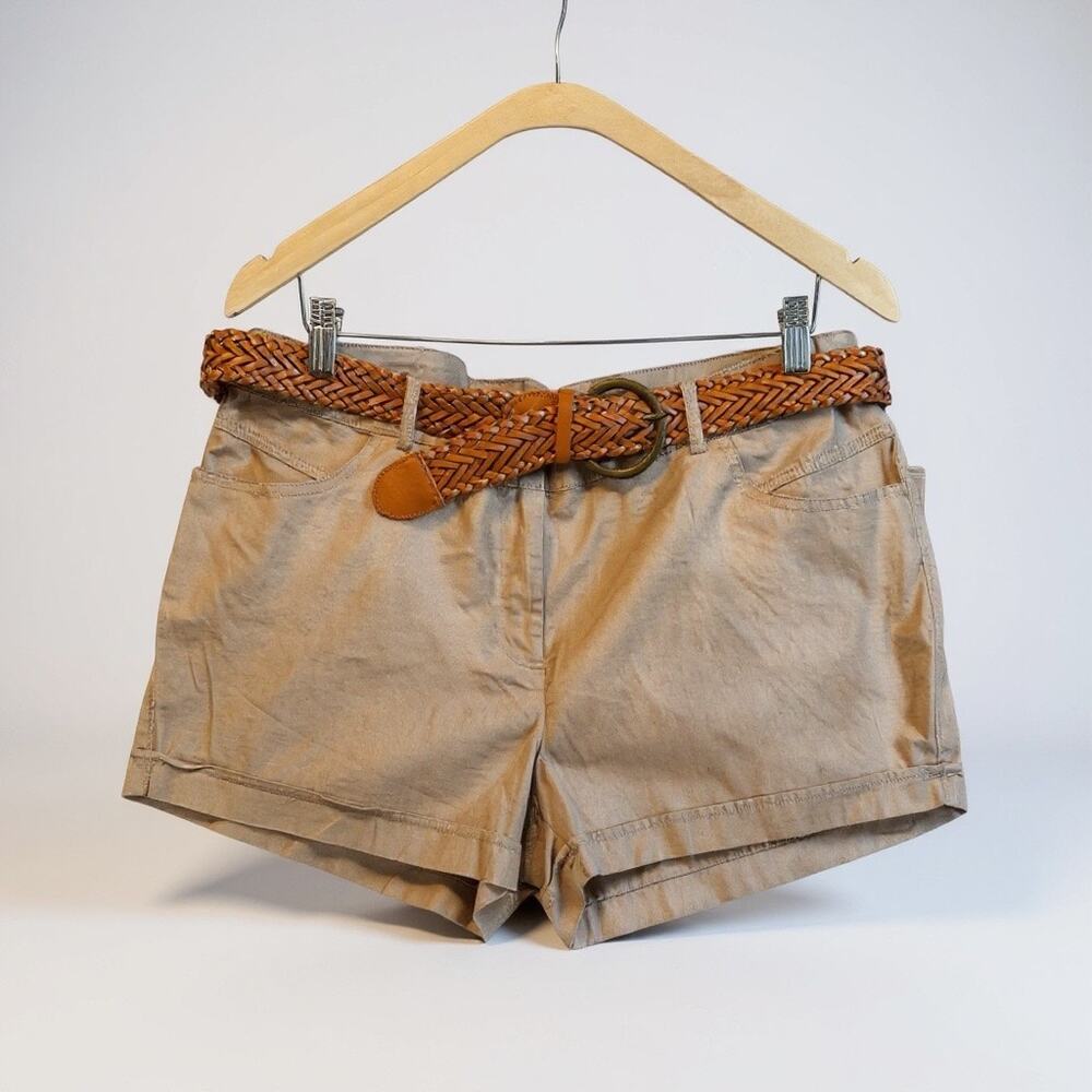 Khaki Shorts and Brown Braided Belt | NWT